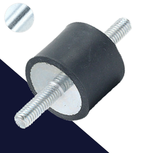 M6 Male Zinc Plated Steel,Vibration Isolator / Rubber Buffer,NR + Steel Screw