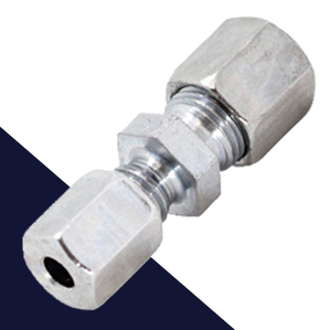 Metric Tee Union DIN "L",Compression Set,Zinc Plated Steel