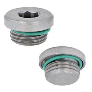 Low Profile Steel Allen Socket Drain Plug with Captive Seal, Zinc Plated