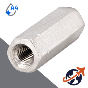 Hex Coupler Nut Extended Length - A4 Stainless