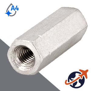 Hex Coupler Nut DIN 6334,Length 3x Diameter,A4-50 Stainless Steel