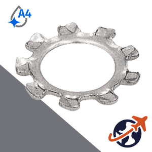 External Tooth Star Lock Washer - A4 Stainless DIN 6797-A
