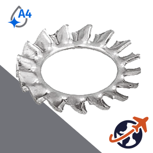 External Serrated Star Lock Washer - A4 Stainless DIN 6798-A