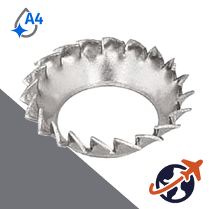 External Serrated Cup Star Lock Washer - A4 Stainless DIN 6798-V