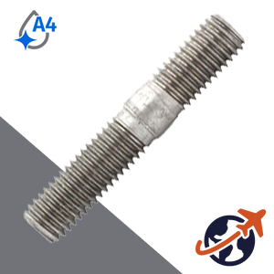M10 Offset Stud MARINE,DIN 835 Double End,A4 Stainless Steel
