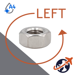 Hex Nut LEFT - A4-80 Stainless DIN 934L