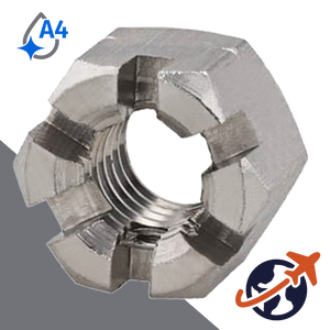 Castle Nut,A4-50 Stainless,DIN 935