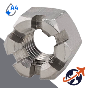 Castle Nut,A4-50 Stainless,DIN 935
