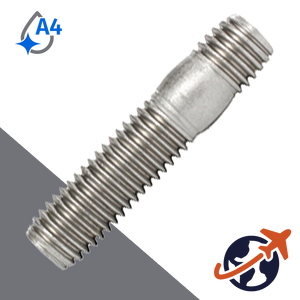 M10 Double Ended Stud,DIN 939,A4 Stainless Steel