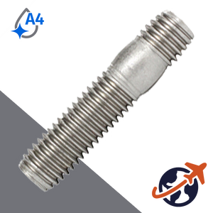 M10 Double Ended Stud,DIN 939,A4 Stainless Steel
