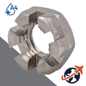Low Profile Castle Nut,A4-50 Stainless,DIN 979