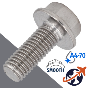 M10X1.5 Flange Bolt,A4-70 Marine Stainless,DIN 6921