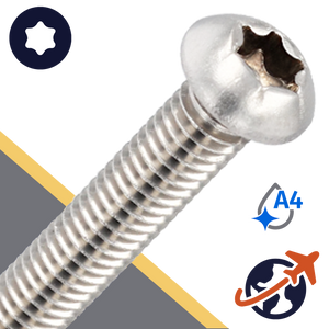 M4X0.7 Torx Button Head Cap Screw - A4-50 Stainless ISO 7380-1 TX