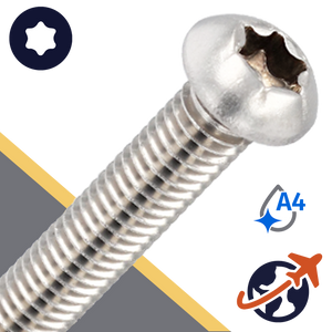 M5X0.8 Torx Button Head Cap Screw - A4 Stainless ISO 7380-1 TX
