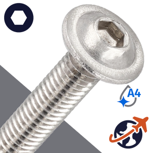 M3X0.5 Flange Button Head Screw - A4 Stainless ISO 7380-2