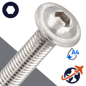 M4X0.7 Flange Button Head Screw - A4 Stainless ISO 7380-2