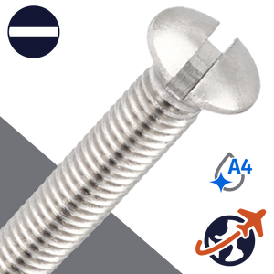 M3X0.5 Oval Head Screw Slotted - A4 Stainless DIN 964