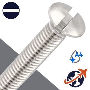 M5X0.8 Oval Head Screw Slotted - A4 Stainless DIN 964