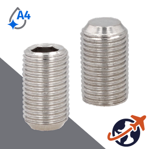 M1.6X0.35 Flat Point Set Screw,A4 Stainless Steel,ISO 4026 / DIN 913