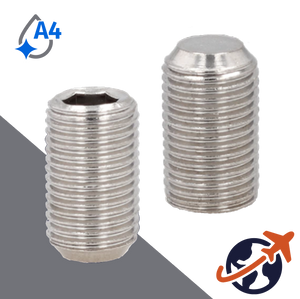 M5X0.8 Flat Point Allen Socket Set Screw - A4 Stainless ISO 4026