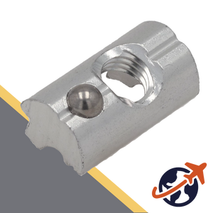 T-Slot Nut,with Spring Ball,Stainless Steel + Aluminum