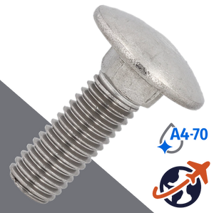 M8X1.25 Carriage Bolt - A4 Stainless DIN 603 M8X1.25 Carriage Bolt - A4 Stainless DIN 603