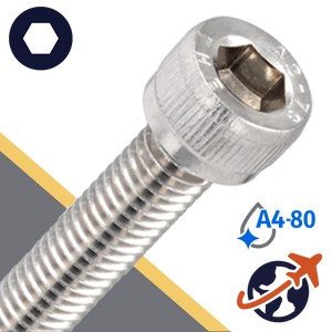 M6X1.0 Socket Head Cap Screw - A4-80 Stainless ISO 4762
