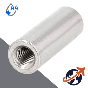 Round Coupler Nut,Extended Lengths,A4-50 Stainless Steel