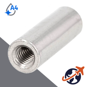 Round Coupler Nut,Extended Lengths,A4-50 Stainless Steel