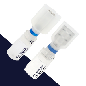 1/4" Male + Female Spade Crimp + Shrink 1/4" Male + Female Spade Crimp + Shrink