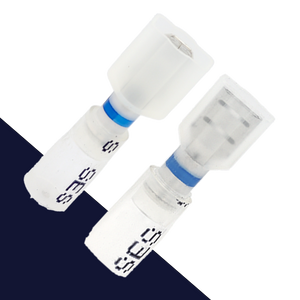 1/4" Spade Connector,Male + Female,Crimp + Shrink