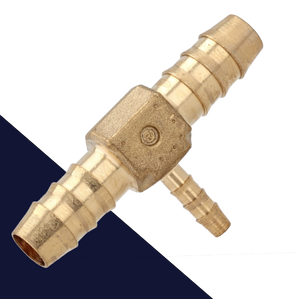 Brass Reducing Tee,For Polyamid Hose,M10 to M4 + M6 to M4