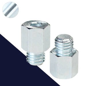 M10 Male - M6 Female - Hex Adapter Steel, Zinc Plated