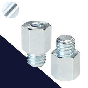 M10 Male - M6 Female,Hex Adapter,Steel, Zinc Plated