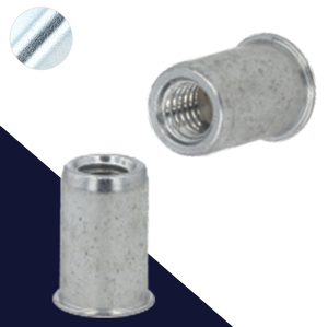 1/4-20" Smooth Round,Rivet Insert Nut,Steel