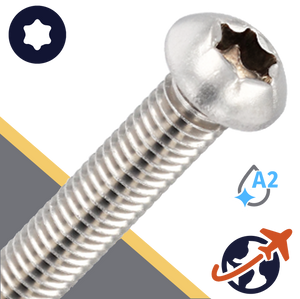 M12X1.75 Torx Button Head Cap Screw - A2 Stainless ISO 7380-1 TX