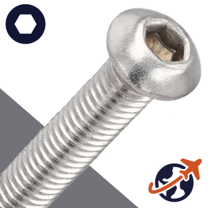 M12X1.75 Button Head Cap Screw - A2 Stainless ISO 7380-1