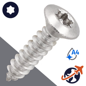 M4.2 Torx Oval Head Tapping Screw - A4 Stainless ISO 14587