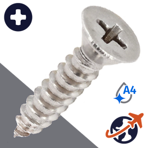 M2.2 Flat Phillips Tapping,DIN 7982-C,A4 Stainless Steel