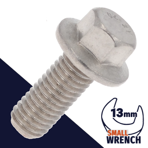 M10X1.5 Flange Bolt,A2-70 Stainless,ISO 4162 / 13mm Wrench