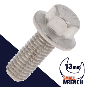 M10X1.5 Flange Bolt,A2-70 Stainless,ISO 4162 / 13mm Wrench