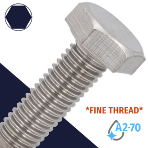 M10X1.0 Ex Fine Hex Bolt,Stainless Steel A2,DIN 961