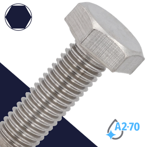 M8X1.25 Hex Head Cap Screw - A2-70 Stainless DIN 931/933