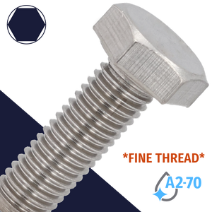 M8X1.0 Hex Head Cap Screw - A2-70 Stainless DIN 961
