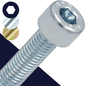 M8X1.25 - Class 8.8 DIN 912 - Zinc Socket Head Cap Screw 