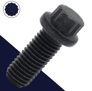 12-Point Flange Bolt 12.9 Black M10X1.25 Fine