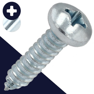 M6.3 Pan Phillips Tapping Steel, Zinc Plated DIN 7981-C