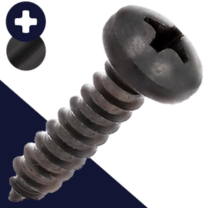 M4.8 Pan Phillips Tapping Steel, Black Zinc DIN 7981-C