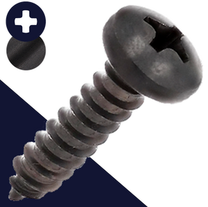 M4.8 Pan Phillips Tapping Steel, Black Zinc DIN 7981-C