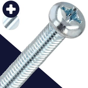 M6X1.0 Small Pan Phillips Steel 4.8, Zinc Plated JIS B-1111